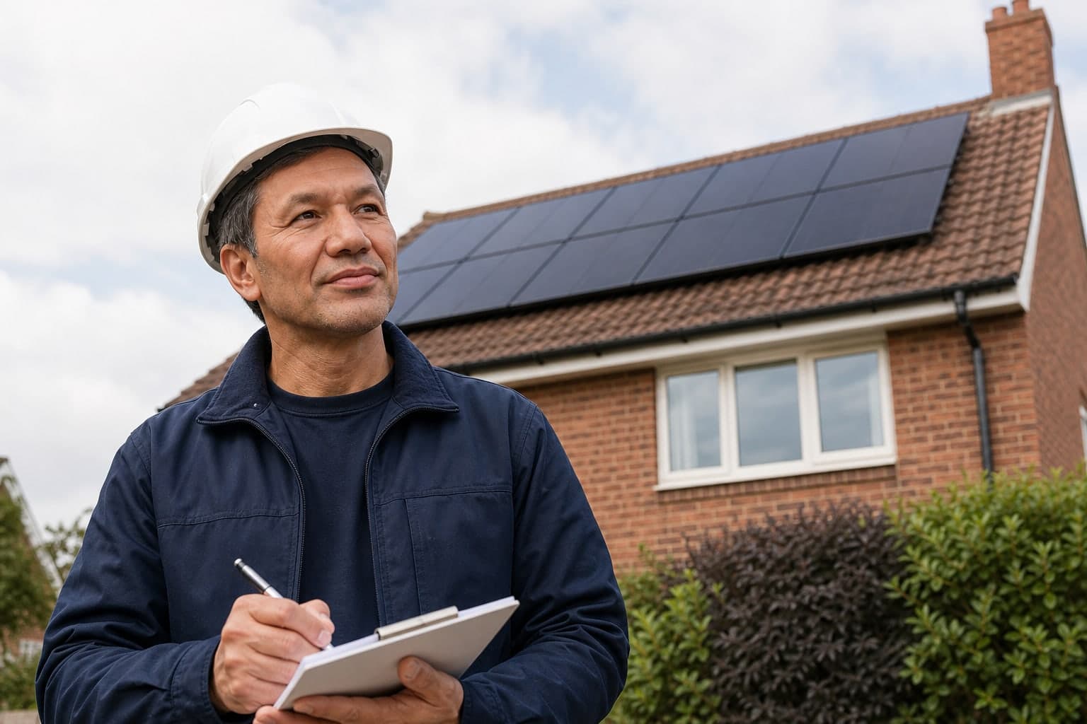 Juma Mohammedi coordinating a residential solar installation